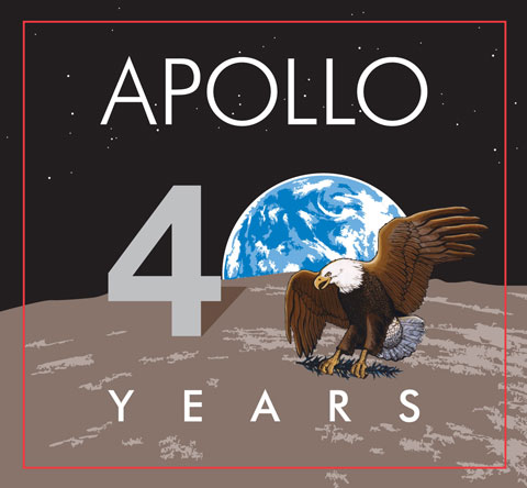Foto logo aniversare 40 de ani - primul pas pe Luna